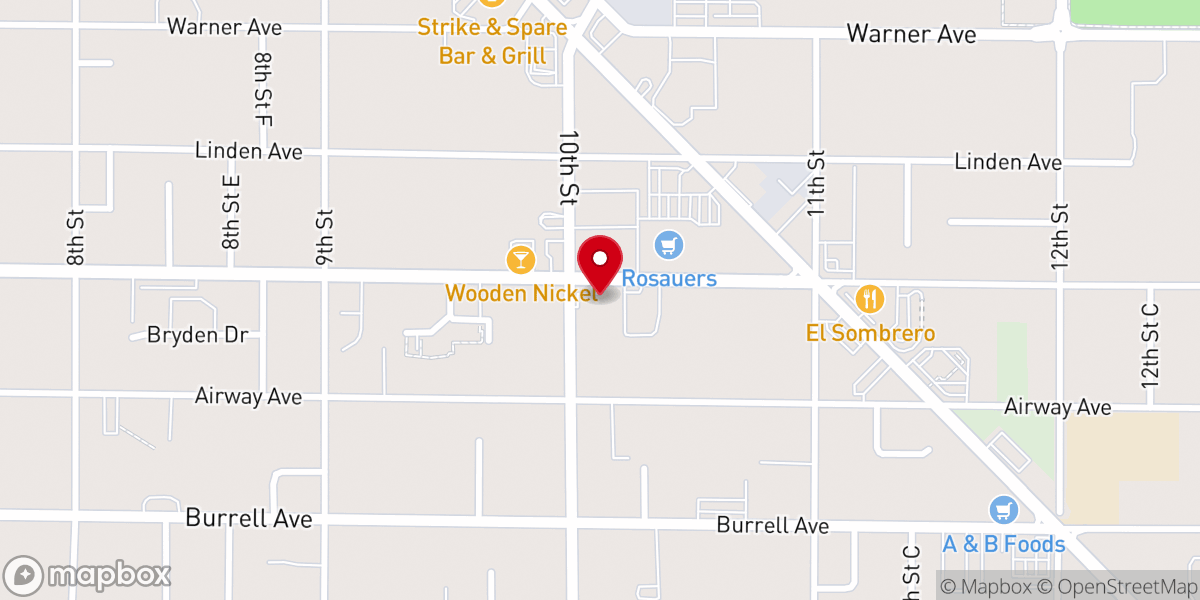 Map showing location of Orchards Baptist Church