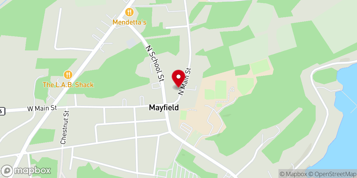 Map showing location of Mayfield United Methodist Church