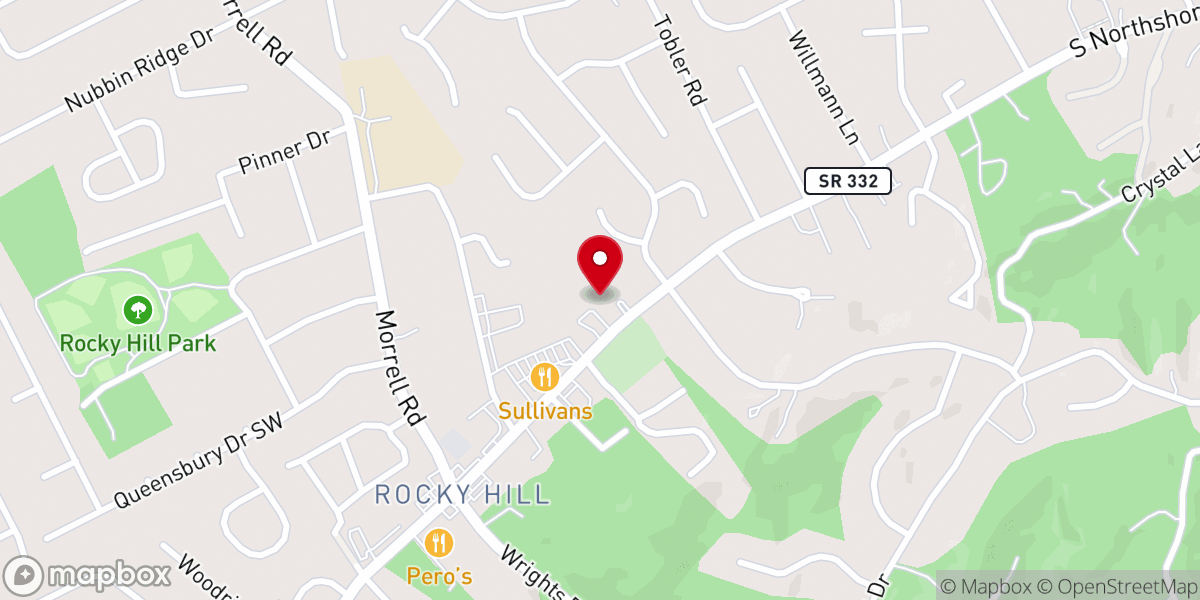 Map showing location of Rocky Hill Baptist Church