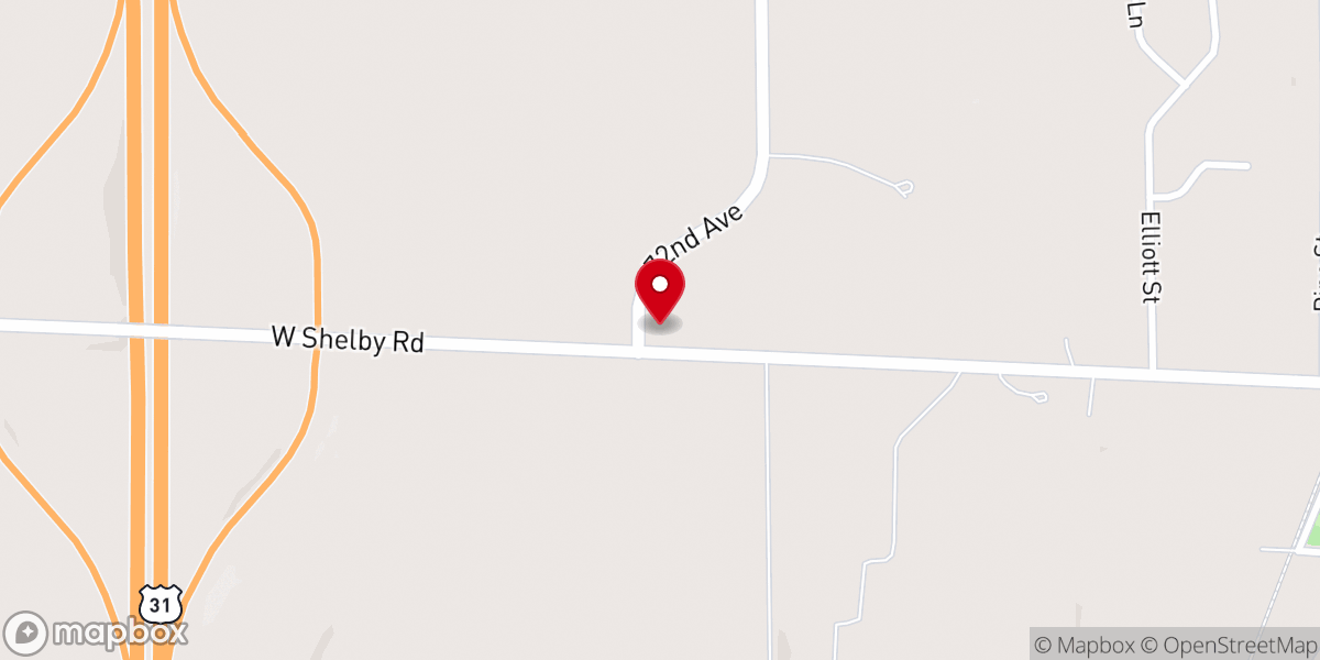 Map showing location of Shelby Road Church