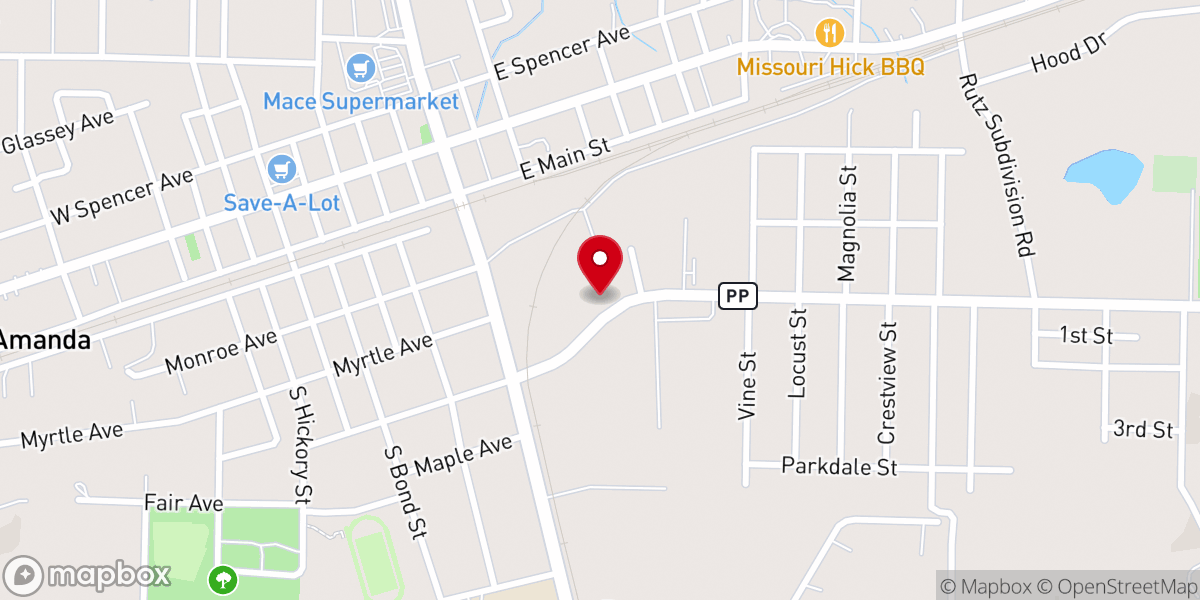 Map showing location of Evangelical Holiness Church