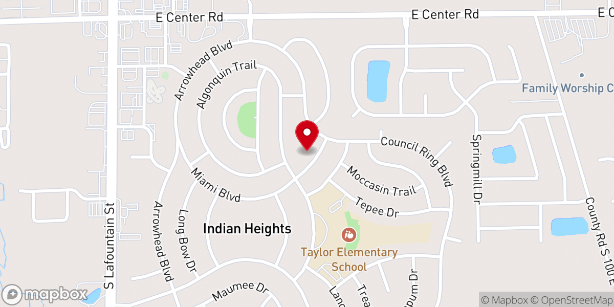 Map showing location of Indian Heights Community Church