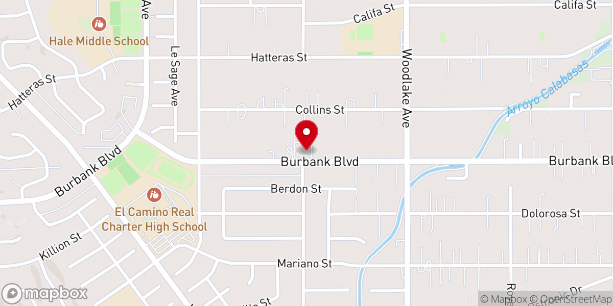 Map showing location of Woodland Hills Church of Christ