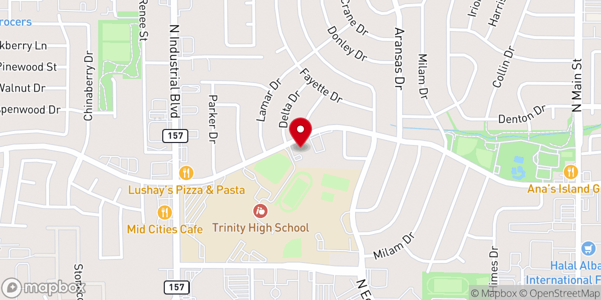 Map showing location of Euless First Church-Nazarene