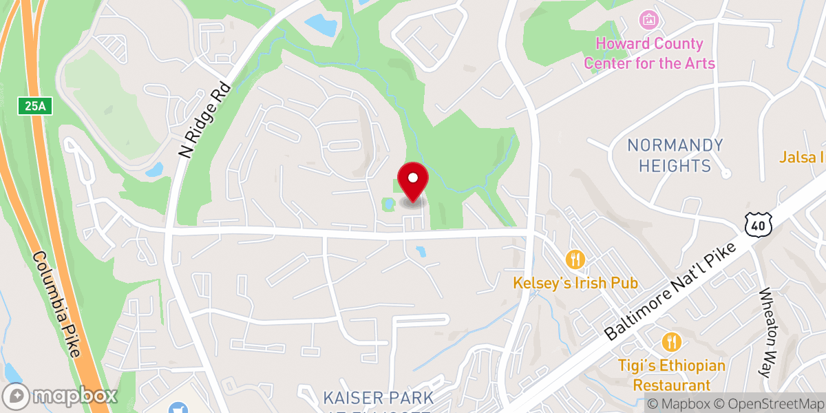 Map showing location of Oneness Center for Spiritual Living Columbia