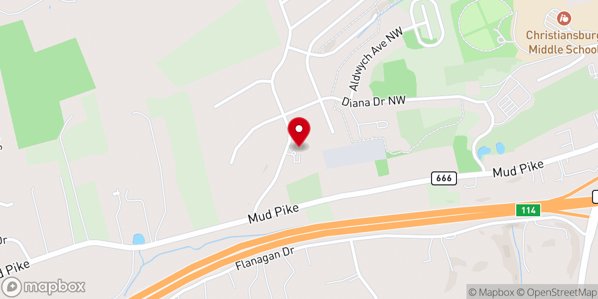 Map showing location of Christ Wesleyan Church