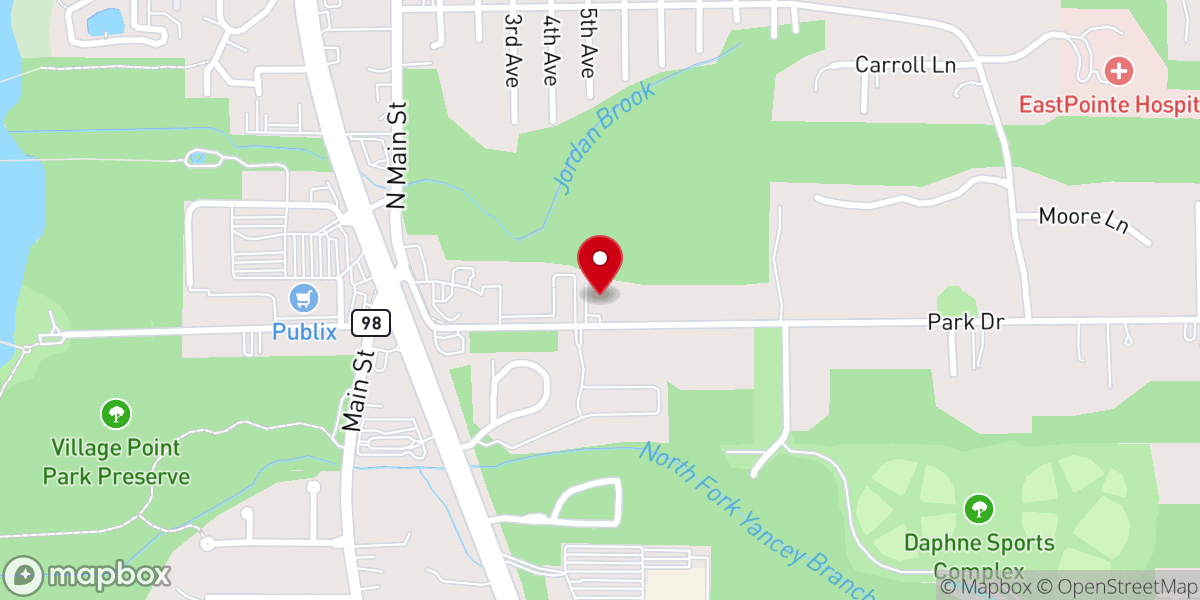 Map showing location of Eastern Shore Baptist Church - Youth Ministry