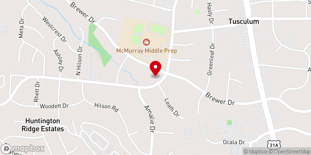 Map showing location of Iglesia Adventista Hispana de Nashville