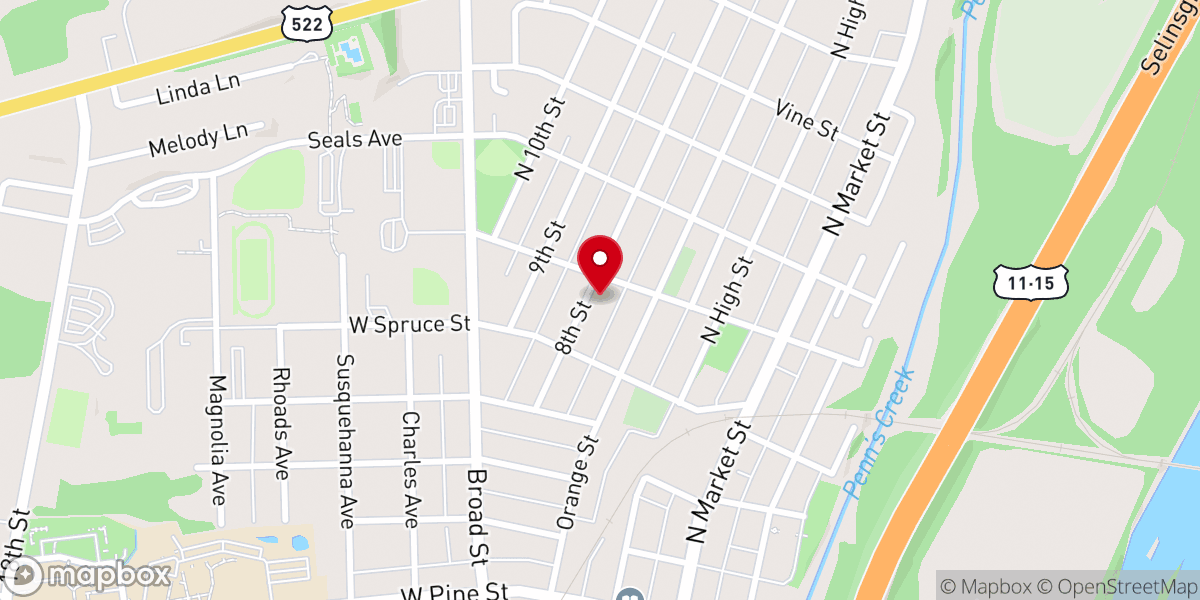 Map showing location of Grove Community Church