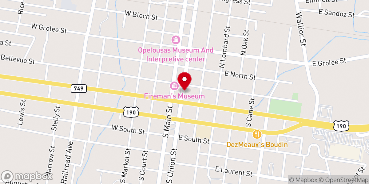 Map showing location of Cornerstone Bible Church of Opelousas