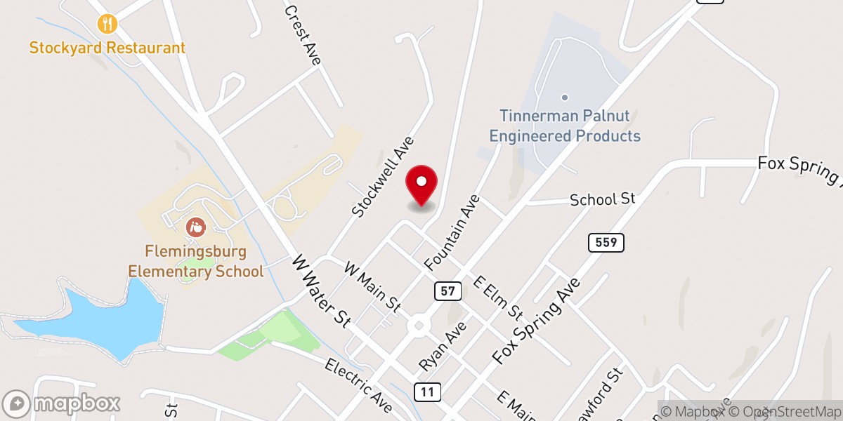 Map showing location of Flemingsburg Wesleyan Church