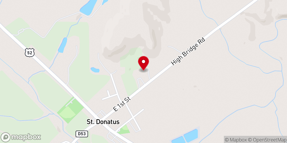Map showing location of St. Donatus Parish