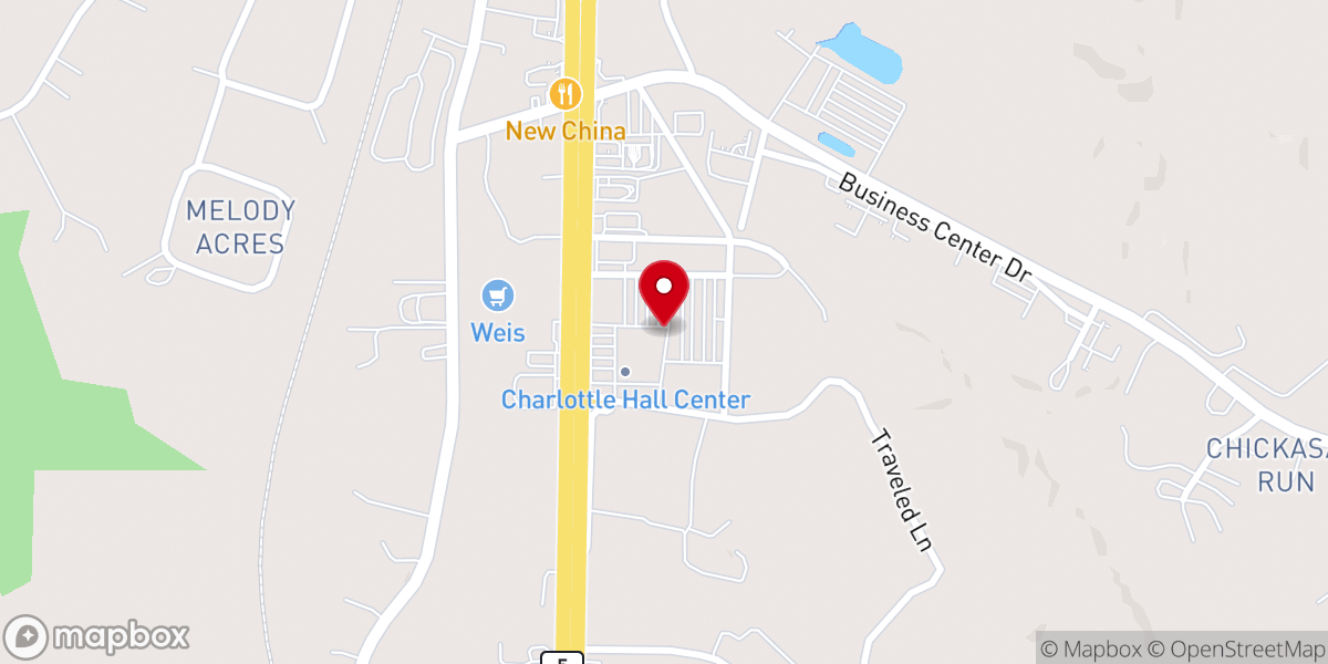 Map showing location of Calvary Chapel Southern MD