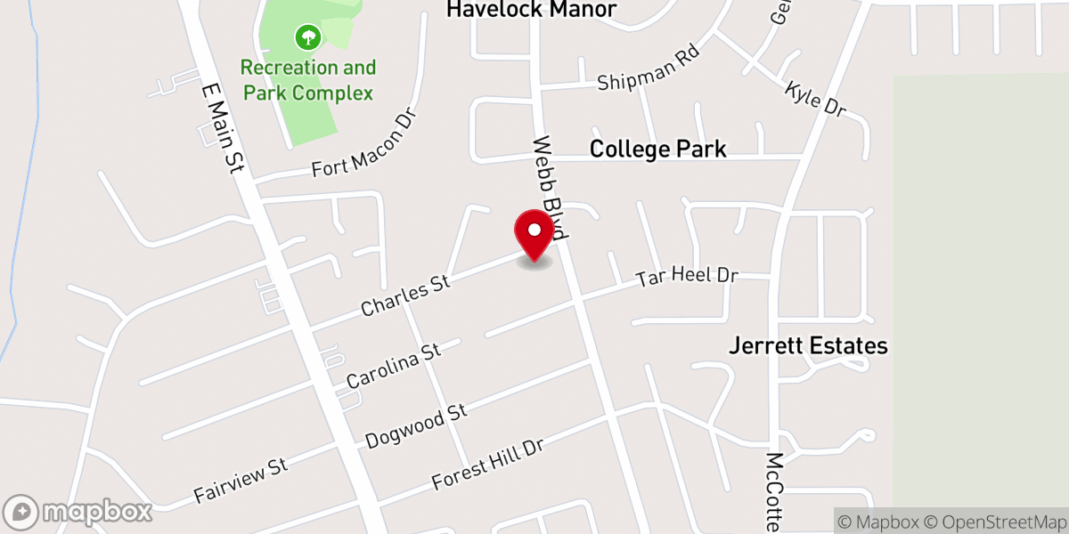Map showing location of Victory Chapel Christian Church
