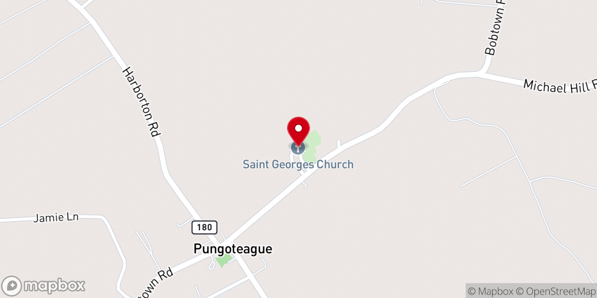 Map showing location of St George's Episcopal Church