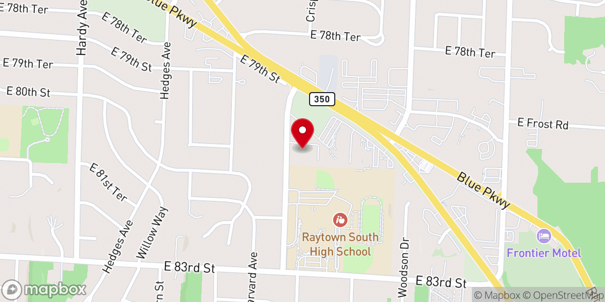 Map showing location of Southview Baptist Church