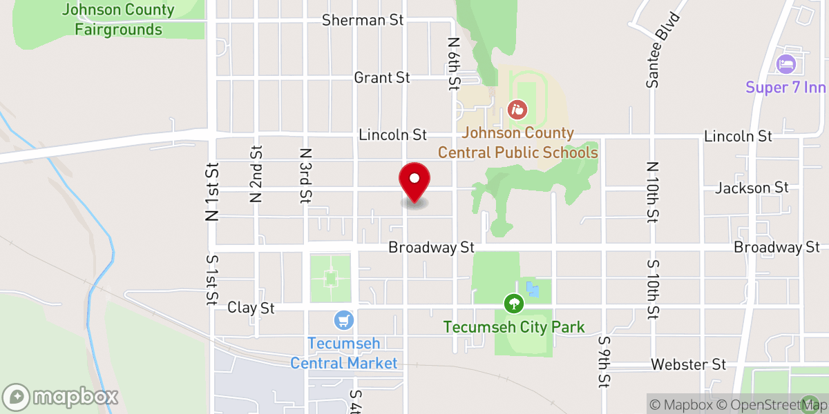 Map showing location of Saint Andrew Catholic Church, Tecumseh
