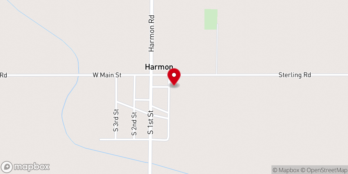 Map showing location of Harmon United Methodist Church