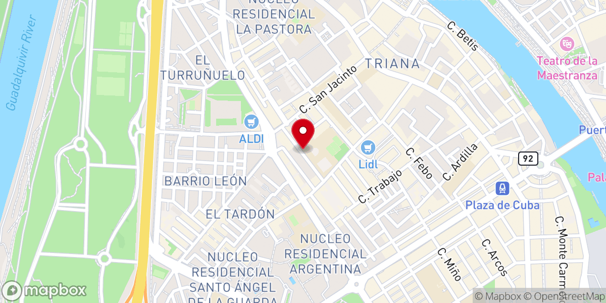 Map showing location of Parroquia de San Juan Bosco