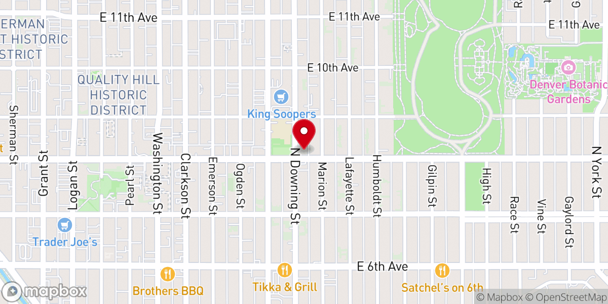 Map showing location of Corona Presbyterian Church