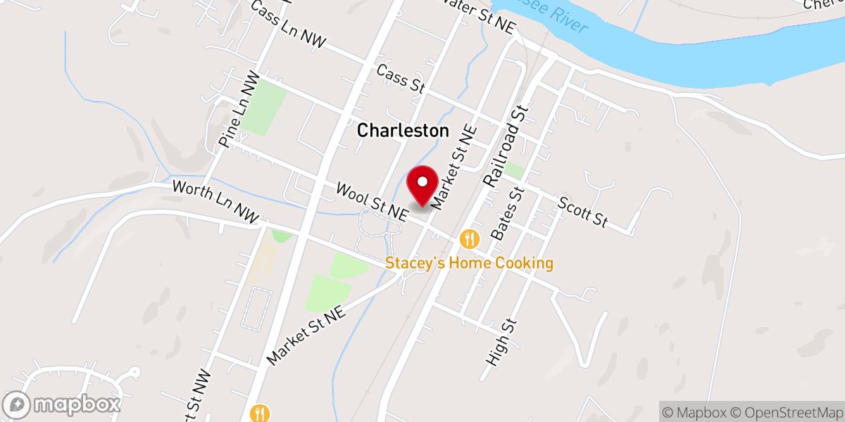 Map showing location of Watson Chapel AME Zion Church