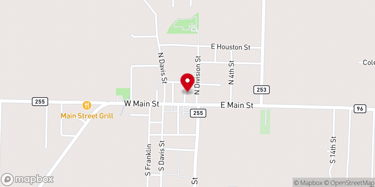 Map showing location of First Lavaca Church Offices