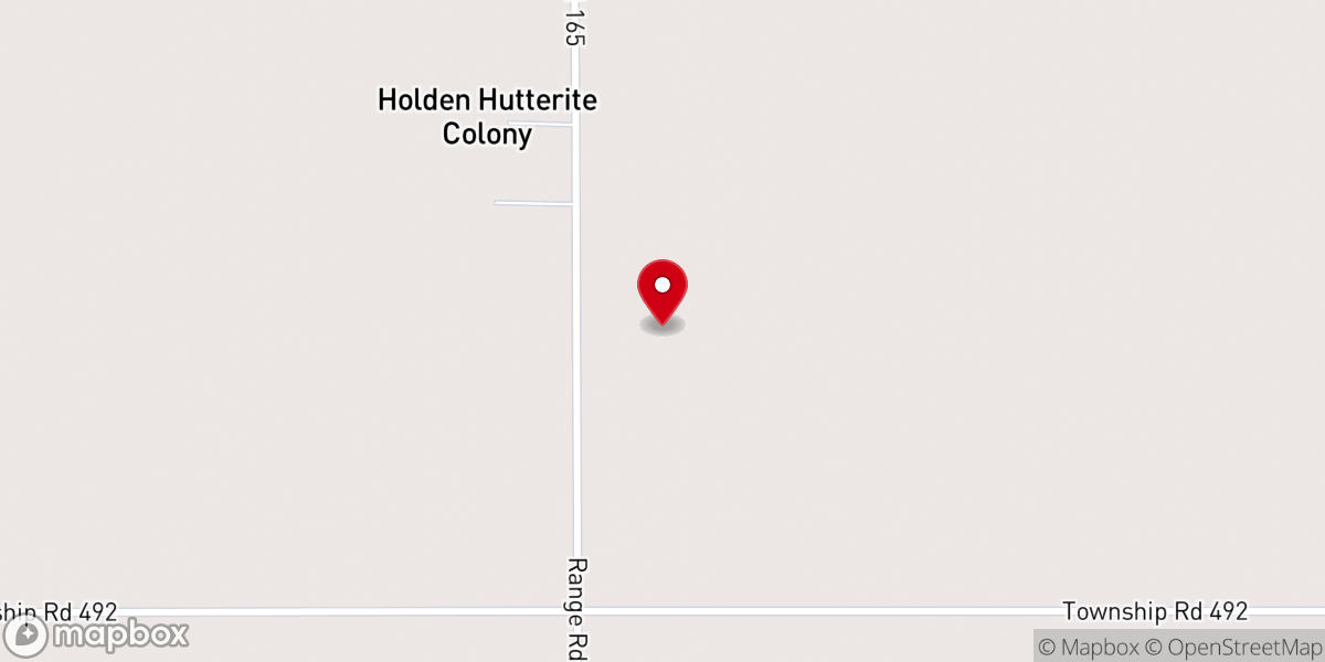 Map showing location of Holden Hutterite Colony