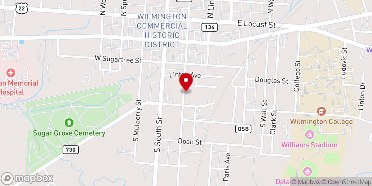 Map showing location of Wilmington Church of God