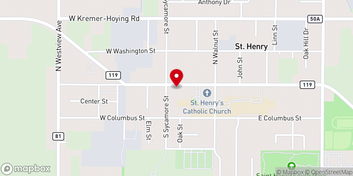 Map showing location of St Henry