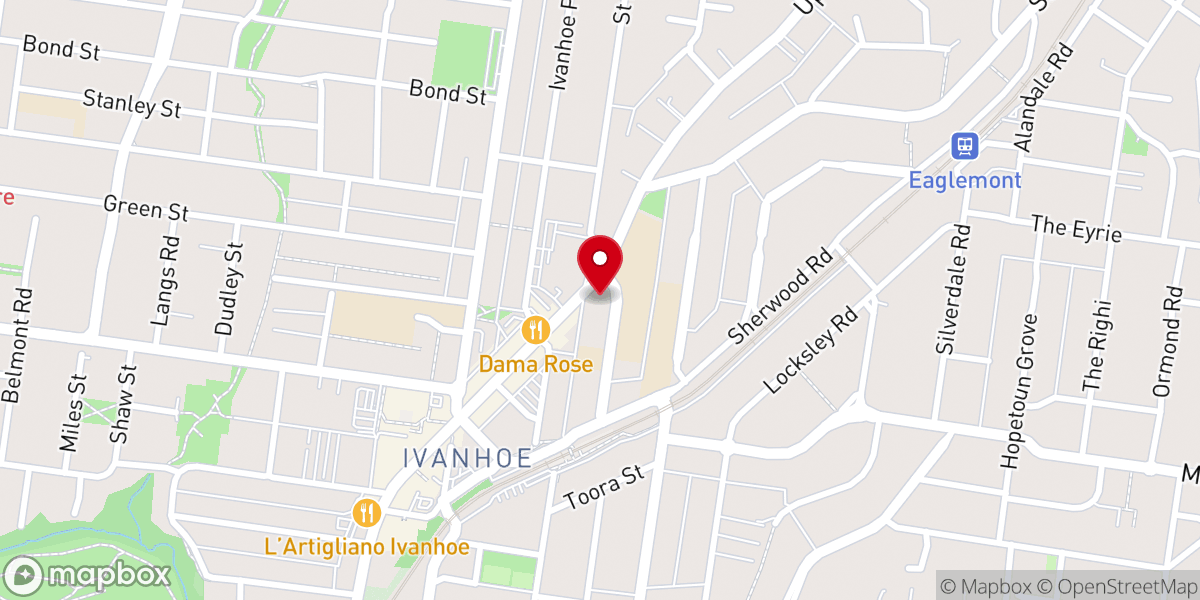 Map showing location of St James Anglican Church, Ivanhoe