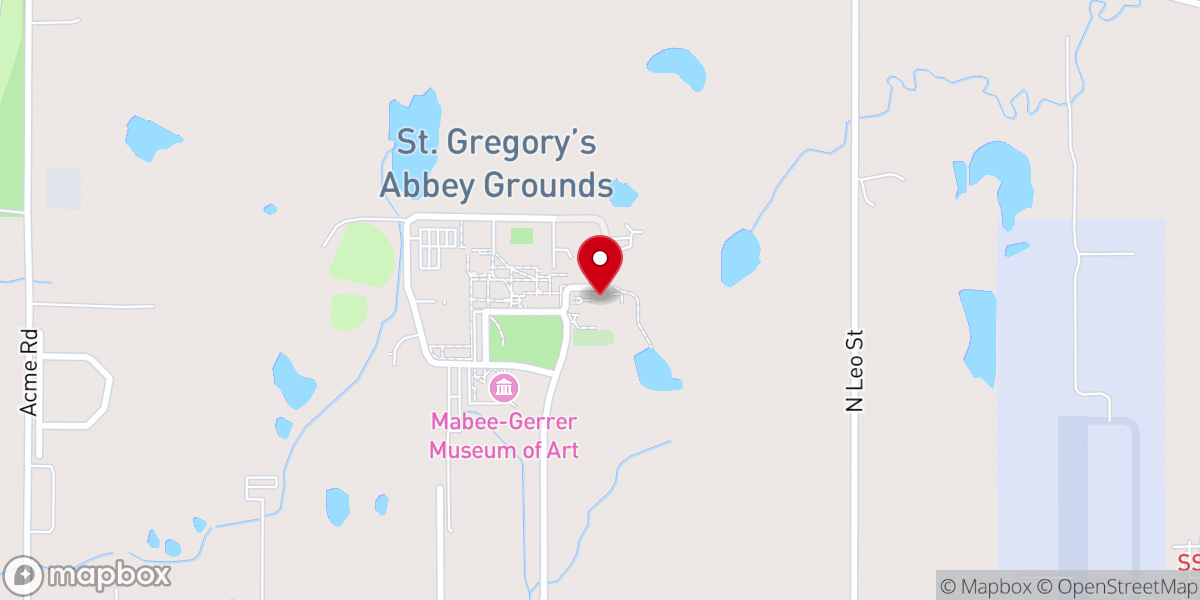Map showing location of St. Gregory's Abbey