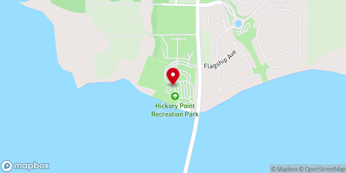 Map showing location of Hickory Point Recreation Park