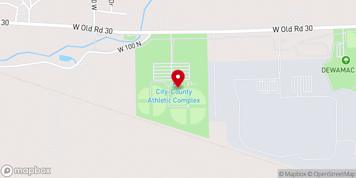 Map showing location of City-County Athletic Complex (CCAC)