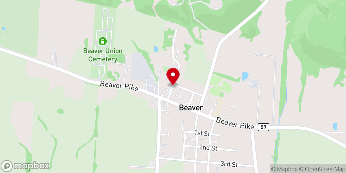 Map showing location of Beaver Emmanuel United Methodist
