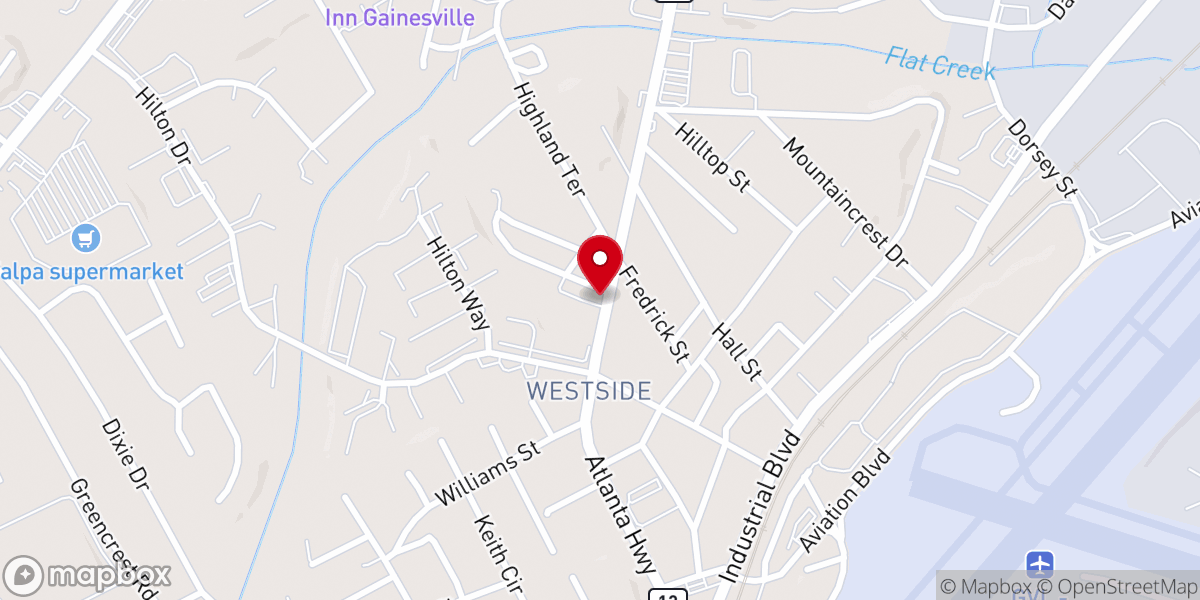 Map showing location of Atlanta Road Church of Christ