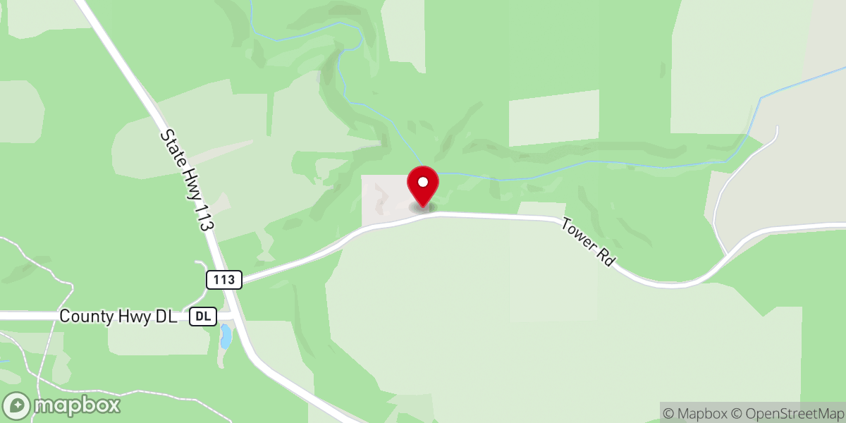 Map showing location of Country Bluff Wedding Chapel