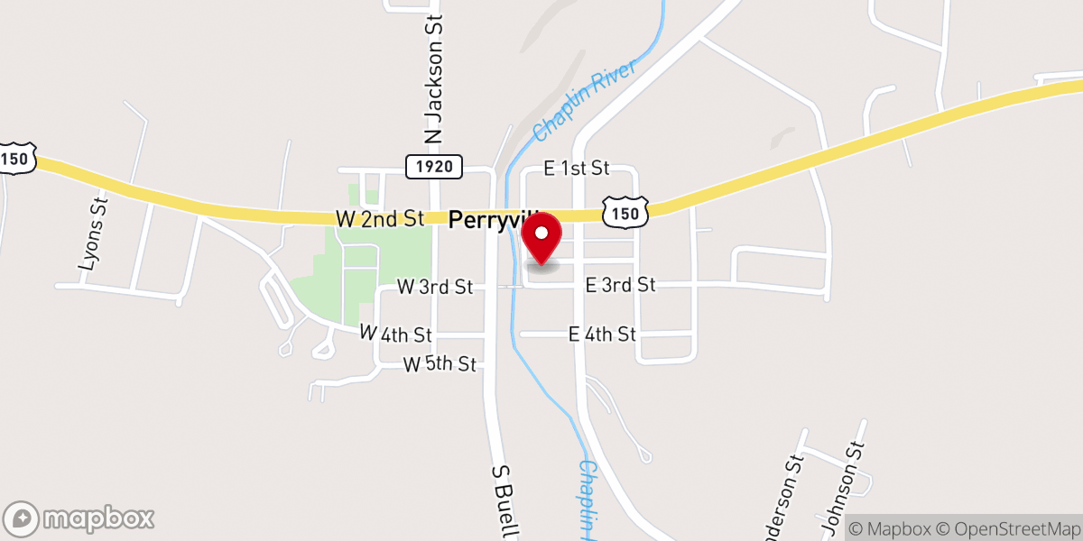 Map showing location of Perryville First Christian