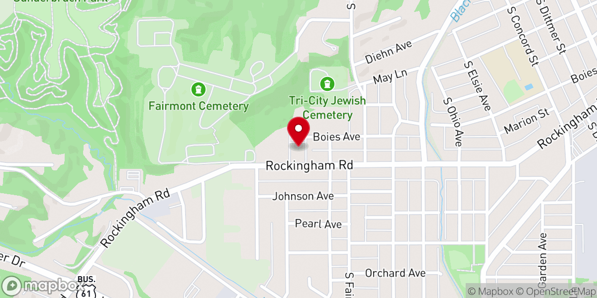 Map showing location of Immanuel Evangelical Lutheran Church