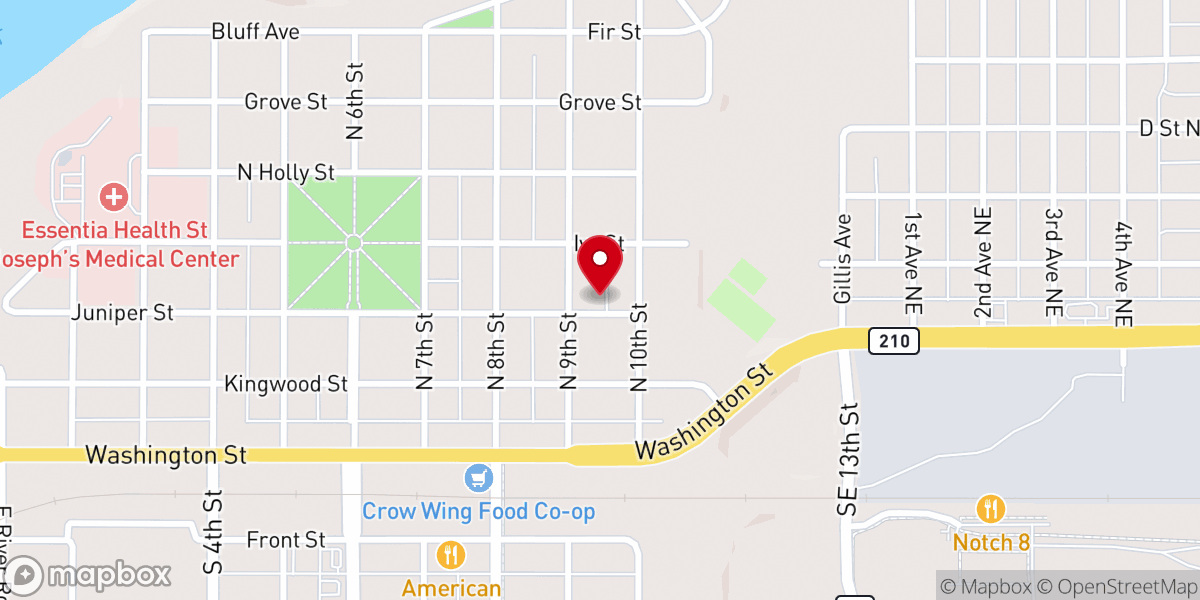 Map showing location of St. Francis Catholic Church