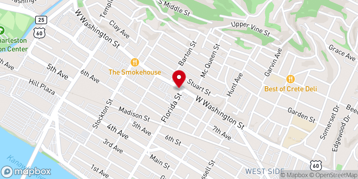 Map showing location of Emmanuel Baptist Church