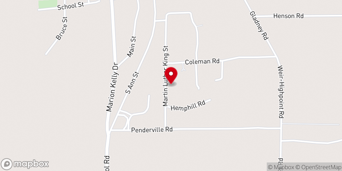 Map showing location of Weir Chapel Missionary Baptist Church