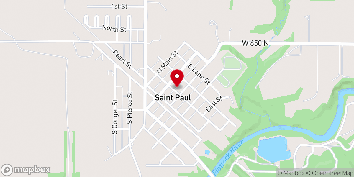 Map showing location of St Paul United Methodist Church