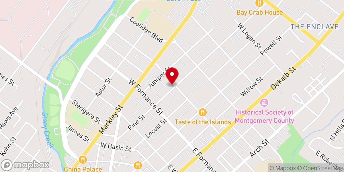 Map showing location of Asbury United Methodist