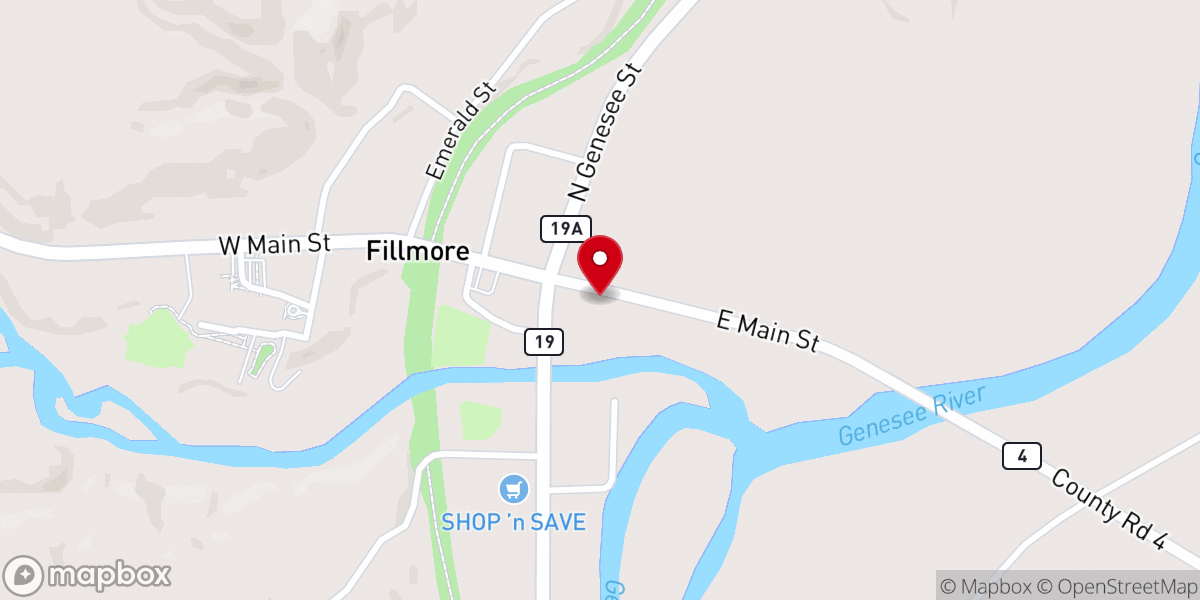 Map showing location of Fillmore Wesleyan Church