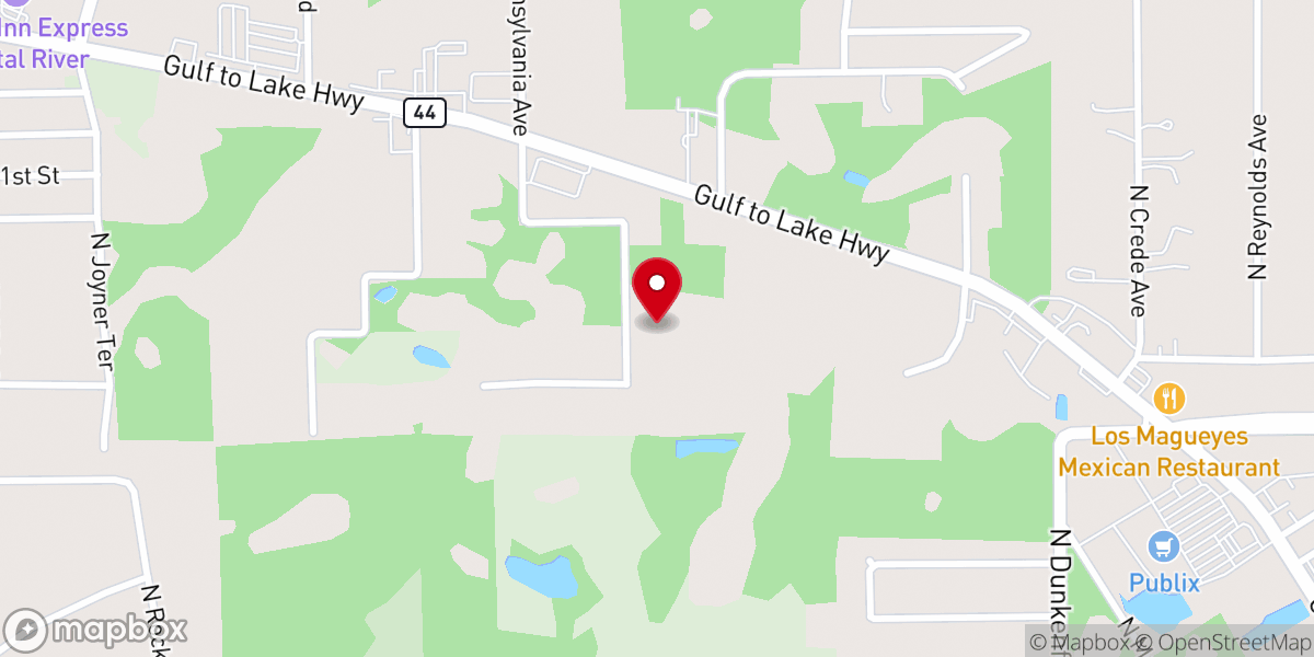 Map showing location of Mt Olive Missionary Baptist