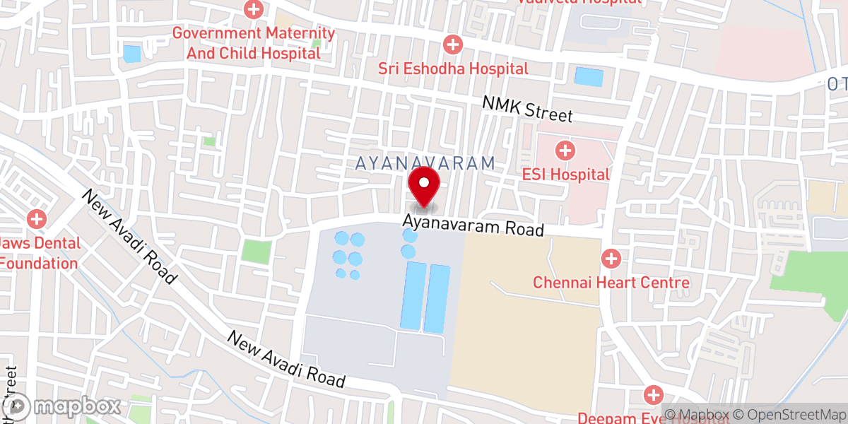 Map showing location of Chennai Church of Christ