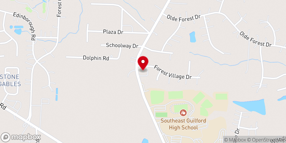 Map showing location of Southeast Church of the Nazarene