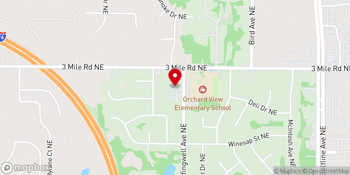 Map showing location of Orchard View Church of God