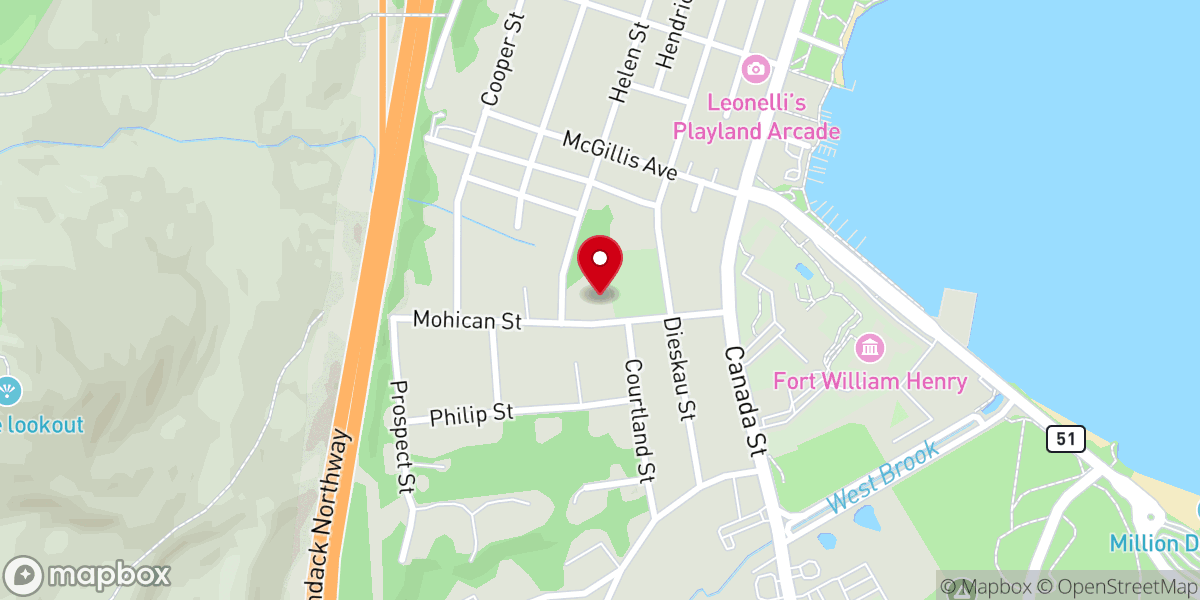Map showing location of Sacred Heart Church