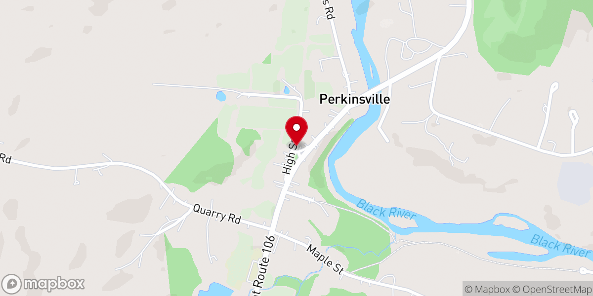 Map showing location of Perkinsville community church
